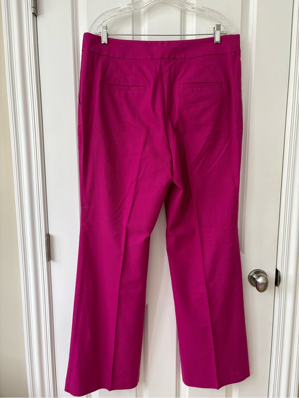 NWT LOFT Flare, Boot-Cut Pants, Pintuck Front, Cotton Linen, Pink, SZ 14, 32” IS - Picture 4 of 11